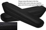 BLACK STITCH 2X REAR DOOR ARMREST LEATHER SKIN COVERS FITS FORD CAPRI MK3 78-87