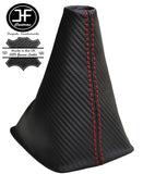 RED STITCH CARBON VINYL GEAR GAITER FITS TOYOTA AYGO CITROEN C1 PEUGEOT 107