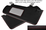 RED STITCHING FITS VW POLO MK3 1994-1999 2X SUN VISORS LEATHER COVERS ONLY