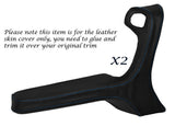 BLUE STITCH 2X FRONT DOOR HANDLE ARMREST COVERS FITS BMW 3 SERIES E30 84-92