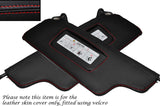 RED STITCH 2X SUN VISORS LEATHER SKIN COVERS FITS FORD PROBE 1993-1998