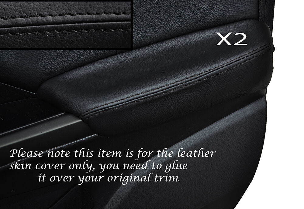 BLACK STITCH 2X FRONT DOOR ARMREST SKIN COVERS FITS HONDA CIVIC SE SE-T EX 12+