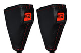 RED STITCHING FITS ALFA ROMEO GTV6 GTV 6 2X SEAT BELT STALK LEATHER COVERS