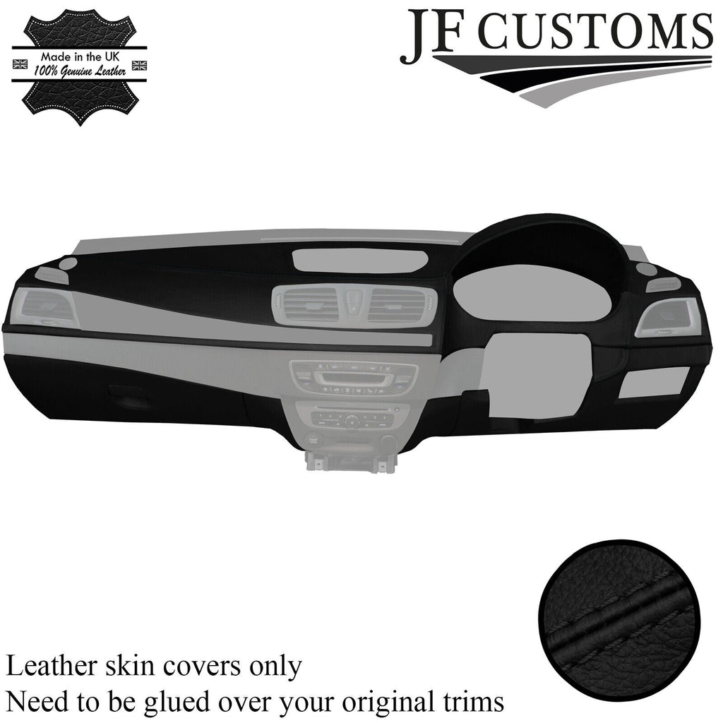 BLACK STITCH ITALIAN LEATHER DASHBOARD COVER FOR RENAULT MEGANE MK3 2008-2016