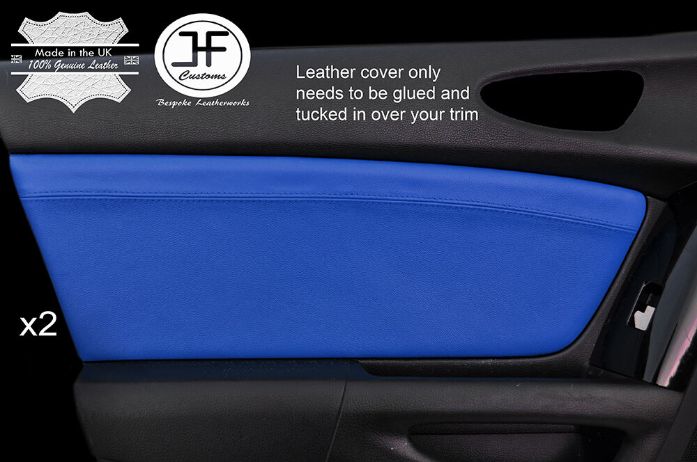 BLUE LEATHER  2X FRONT DOOR CARD TRIM COVERS FOR MAZDA RX8 2003-2012 STYLE 2