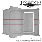 D RED STITCH L GREY SUEDE SUNROOF HEADLINER COVER FOR FIAT 500 & ABARTH 07-15