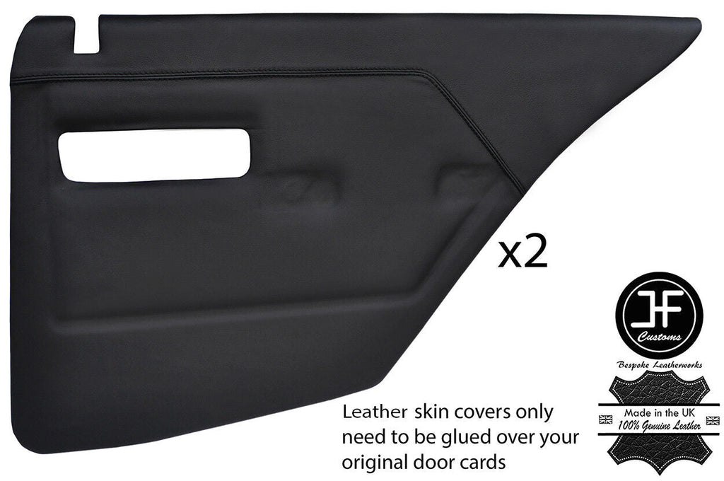 BLACK STITCHING 2X REAR DOOR CARD LEATHER COVERS FITS PEUGEOT 309 85-89 5 DOOR