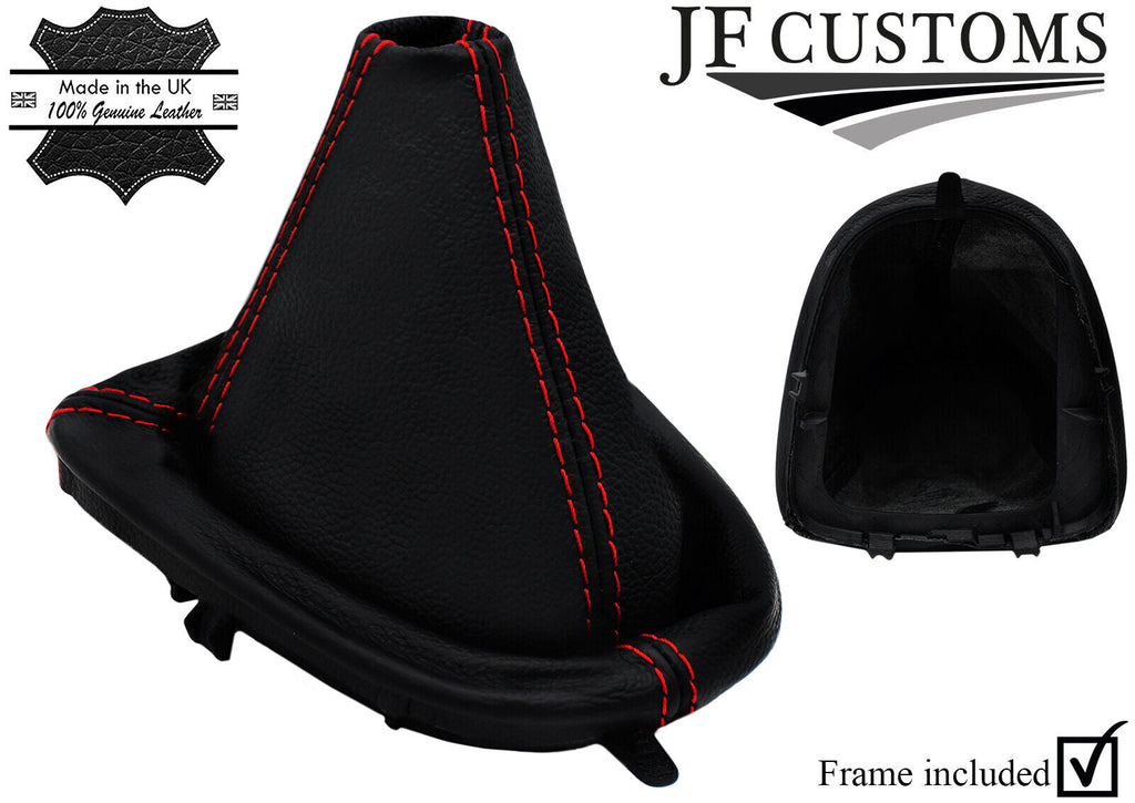 RED STITCH LEATHER GEAR GAITER + PLASTIC FRAME FITS FIAT SCUDO 07-15 CUSTOM NEW