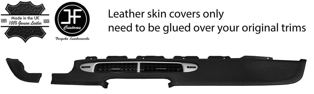 BLACK & BLACK DASH VENTS TRIM 2 TONE LEATHER COVER FITS CAMARO 12-15 STYLE 2