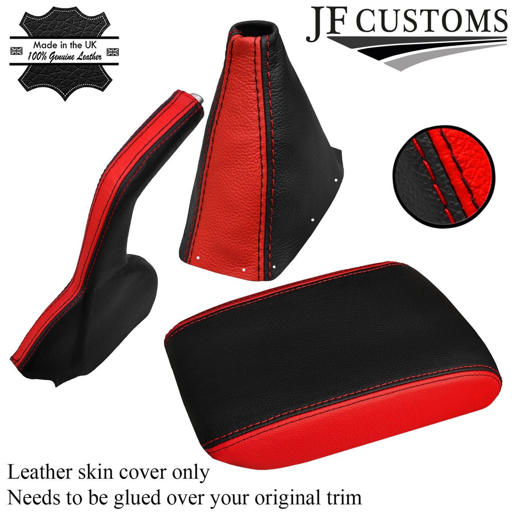 FOR HOLDEN VY VZ COMMODORE SS 02-06 RED & BLACK LEATHER SET & ARMREST COVER