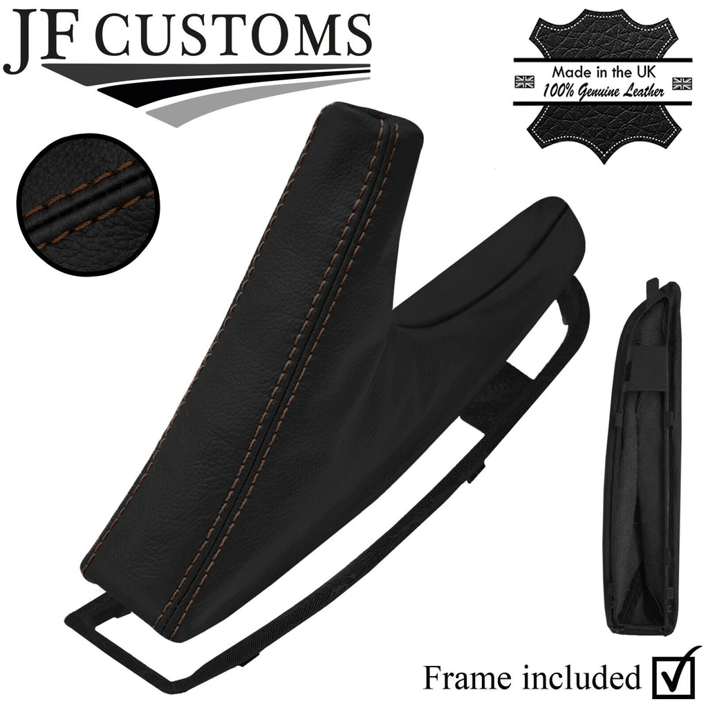 BROWN STITCH LEATHER HANDBRAKE GAITER + PLASTIC FRAME FOR BMW E81 E82 E87 E88