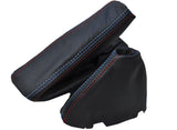 FITS BMW E46 SMG GEAR STICK HANDBRAKE GAITER 100% LEATHER TRI STITCH CUSTOM NEW