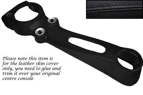 BLACK STITCH CENTRE CONSOLE LEATHER COVER FITS ROVER 25 & MGZR 04-06 FACELIFT