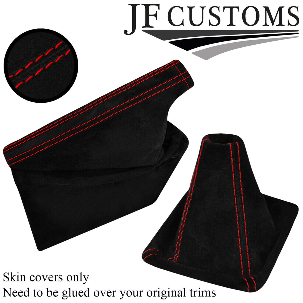 RED STITCH SUEDE GEAR  HANDBRAKE GAITERS FOR SUBARU IMPREZA WRX STI 08-14