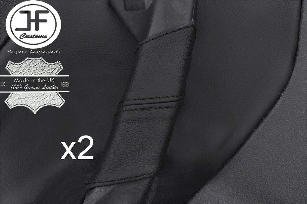 BLACK STITCHING 2X REAR DOOR HANDLE LEATHER COVER  FITS FORD KUGA MK2 2013-2017