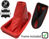 RED LEATHER AUTOMATIC GEAR GAITER+PLASTIC FRAME FOR MERCEDES CLS W219 04-10
