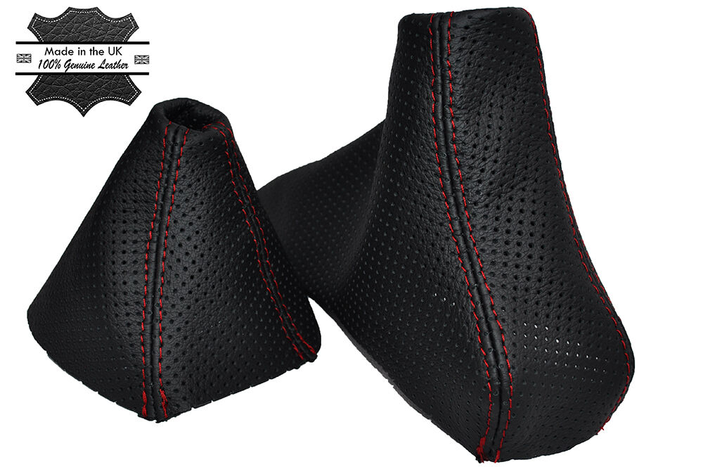 RED STICH AUTOMATIC PERFORATED GEAR HANDBRAKE GAITER FITS BMW E90 E91 E92 E93