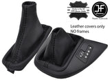 BLACK STITCH TOP GRAIN REAL LEATHER AUTOMATIC GAITER SET FOR BMW X5 E53 00-06