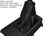 BLACK STITCHING MANUAL LEATHER GEAR GAITER FITS TOYOTA RAV 4 2007-2012
