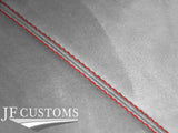 RED STITCH L GREY LUXE- SUEDE ROOF HEADLINER COVER FOR JAGUAR S TYPE 99-07