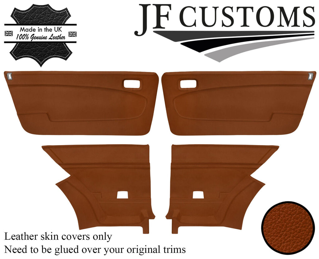 TAN ITALIAN LEATHER 4X DOOR CARD COVER FOR LANCIA BETA VOLUMEX COUPE CUSTOM NEW