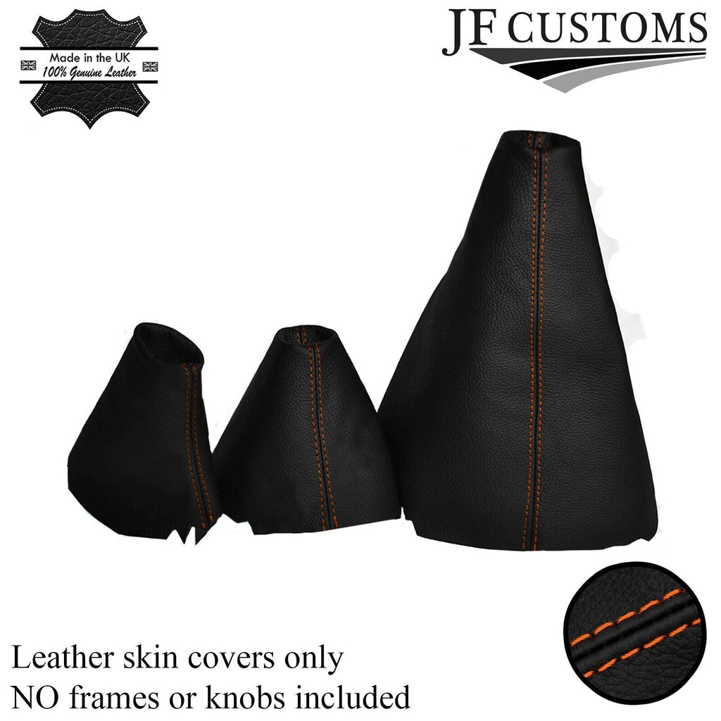 ORANGE STITCH LEATHER GEAR HI LOW HANDBRAKE FOR LAND ROVER DISCOVERY MK1 MK2