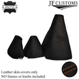 ORANGE STITCH LEATHER GEAR HI LOW HANDBRAKE FOR LAND ROVER DISCOVERY MK1 MK2