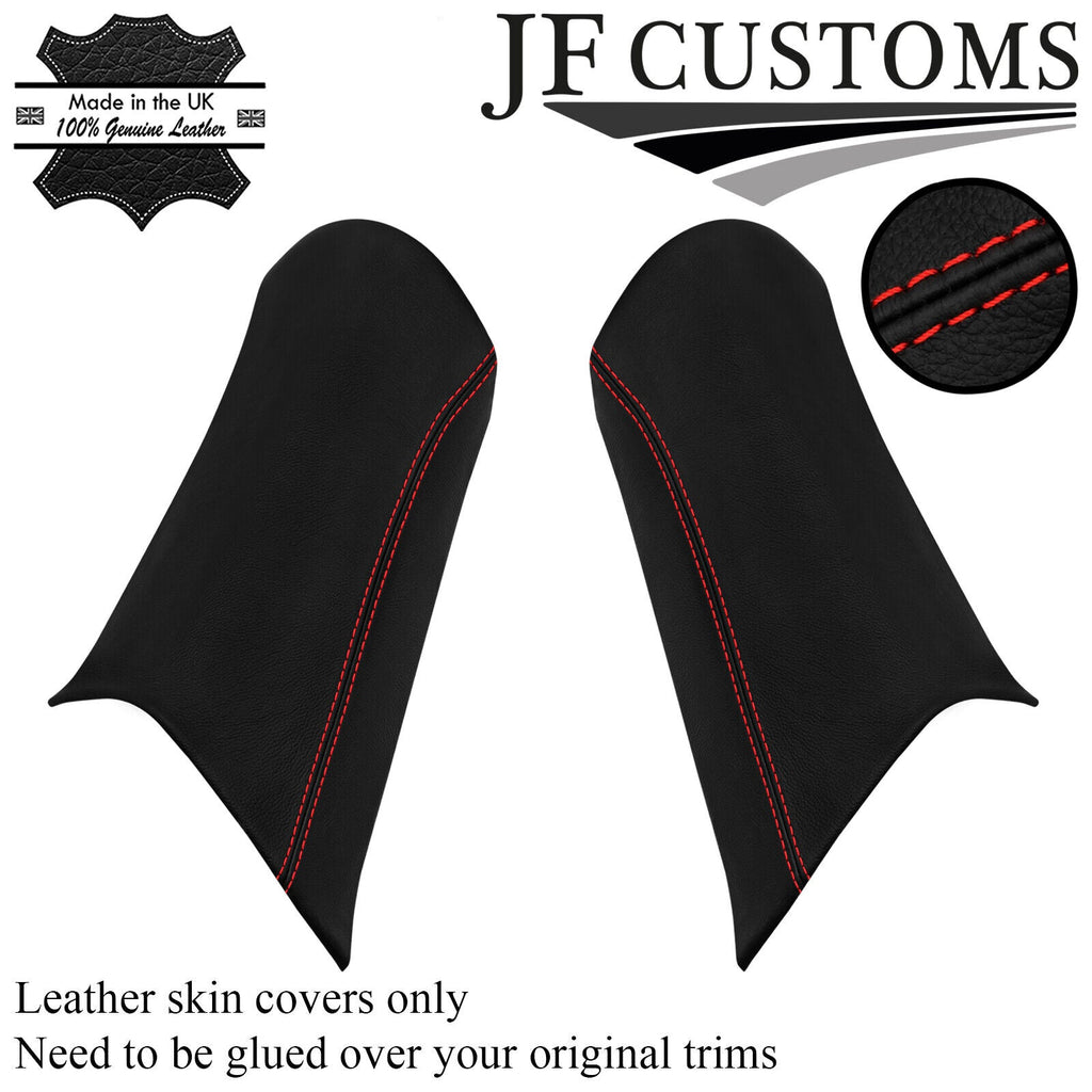 RED STITCH LEATHER 2X D PILLAR TRIM COVER FOR ROVER 75 MG ZT ESTATE 1998-2005