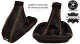 BLACK STITCH LEATHER GAITER SET FITS ALFA ROMEO GTV6 GTV 6 ITALIAN CROSS STITCH