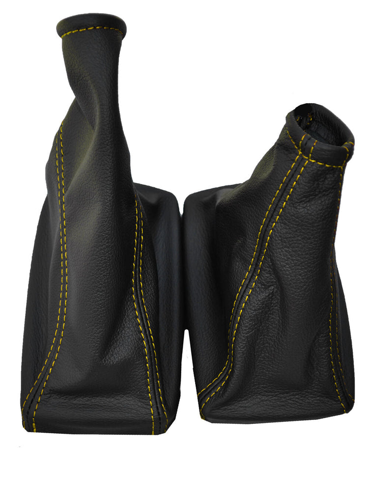 YELLOW STITCH FITS VAUXHALL CORSA C COMBO BARINA XC GEAR & HANDBRAKE GAITER SET