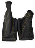 YELLOW STITCH FITS VAUXHALL CORSA C COMBO BARINA XC GEAR & HANDBRAKE GAITER SET