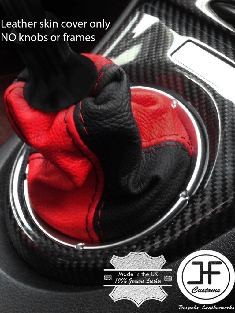 RED BLACK TOP GRAIN LEATHER GEAR GAITER FITS HONDA CIVIC TYPE R FN2 06-12