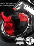 RED BLACK TOP GRAIN LEATHER GEAR GAITER FITS HONDA CIVIC TYPE R FN2 06-12