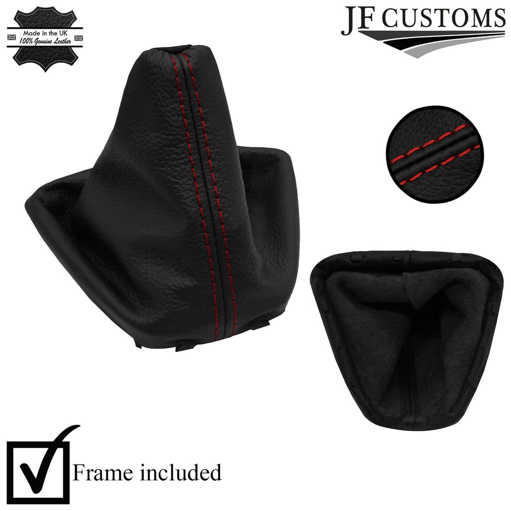 D RED STITCH LEATHER GEAR GAITER+PLASTIC FRAME COVER FOR VAUXHALL VIVARO 19-22