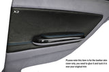 BLUE STITCH 2X REAR DOOR CARD TRIM LEATHER COVERS FITS BMW E46 COUPE 1998-2005