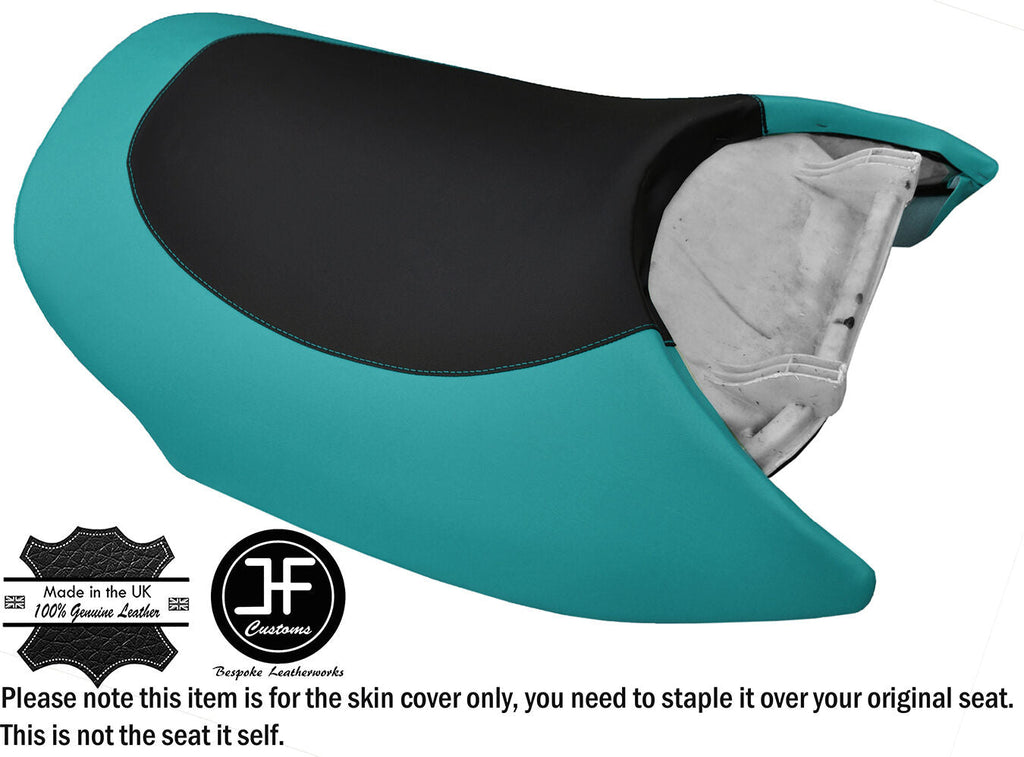 BLACK & TEAL VINYL CUSTOM FOR YAMAHA XL700 XL760 98 XL1200 LTD 98-04 SEAT COVER