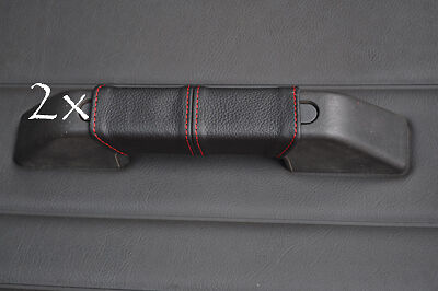 FITS PEUGEOT 205  2X DOOR HANDLE COVERS red stitching CUSTOM NEW MADE IN UK