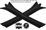 BLACK STITCH 2X A POST PILLAR LEATHER COVERS FITS BMW E36 CONVERTIBLE 1993-1998