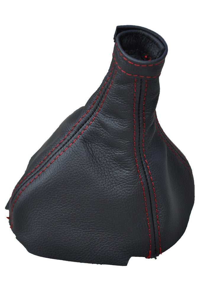RED STITCHING FITS LANCIA DELTA 1986-1994 LEATHER GEAR BLACK  GAITER COVER