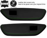 GREEN STITCH 2X FRONT DOOR CARD TRIM LEATHER COVER FOR MG MGF MK1 95-99 STYLE 2