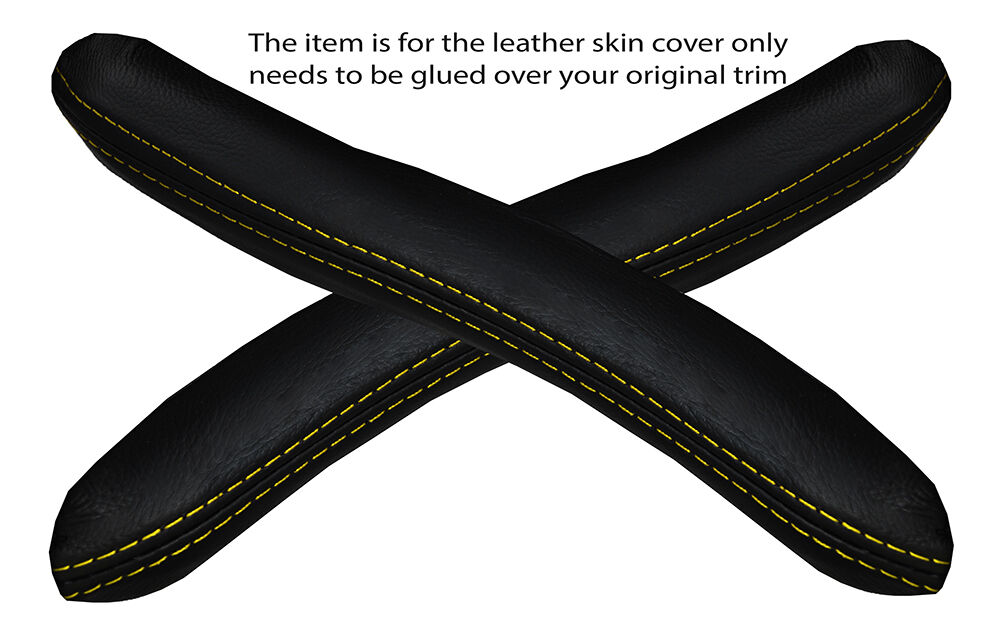 YELLOW STITCH 2X H FRAME SIDE TRIM LEATHER SKIN COVERS FITS TRIUMPH SPITFIRE MK3