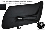 BLACK STITCHING 2X FRONT FULL DOOR CARD SKIN COVERS FITS CORVETTE C3 1970-1976
