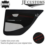 RED STITCH ITALIAN LEATHER 2X REAR DOOR CARD TRIM COVER FOR VOLVO S80 07-16
