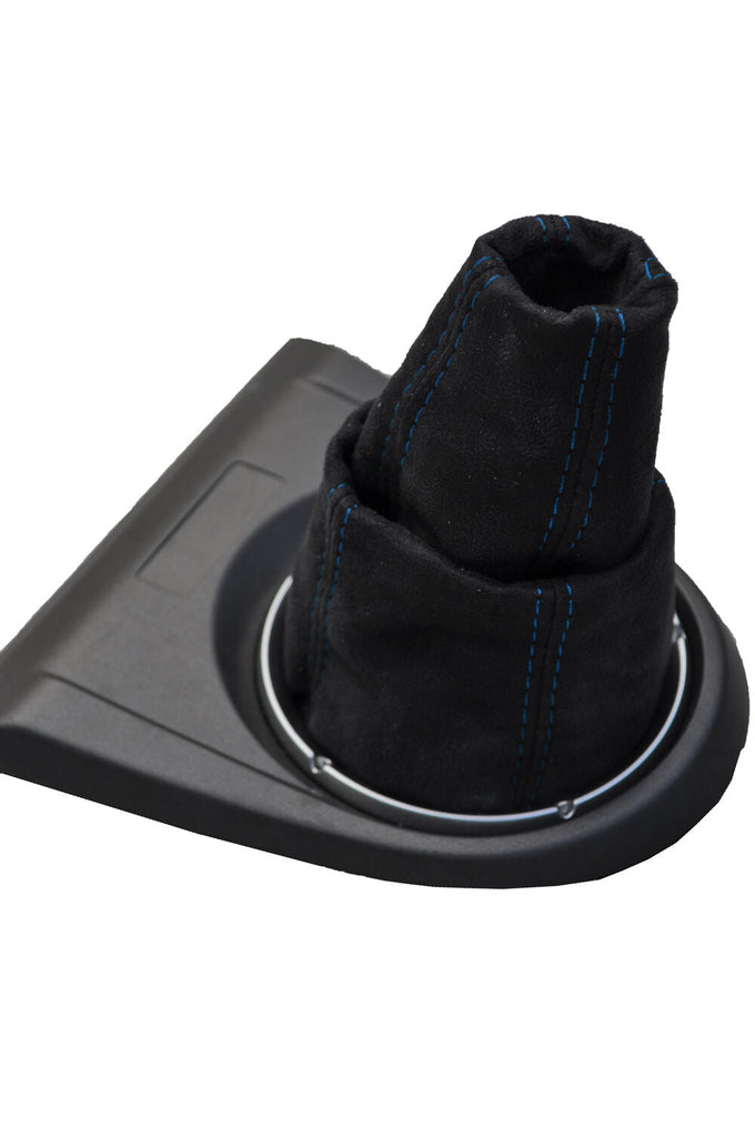 BLUE STITCH FITS HONDA CIVIC TYPE R MK8 2006-2012 GEAR GAITOR BLACK SUEDE
