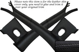 BLACK STITCH 2X WINDSHIELD PILLAR COVERS FITS FORD MUSTANG CONVERTIBLE 05-09