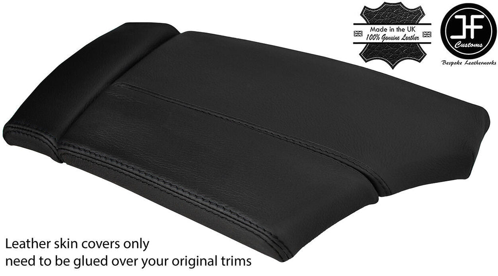 BLACK STITCH SLIDING ARMREST TOP GRAIN LEATHER COVER FOR BMW 5 E60 E61 03-11