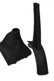 FITS SEAT IBIZA 2009+ GEAR HANDBRAKE GAITER green stiching CUSTOM NEW MADE IN UK
