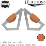 BEIGE LEATHER 2X CONSOLE KNEE PAD TRIM COVERS FOR AUDI TT MK1 1998-2006