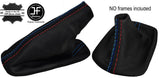 BLUE & TRI STITCH LEATHER FOR BMW E90 E91 E92 E93 AUTOMATIC GEAR HANDBRAKE SET