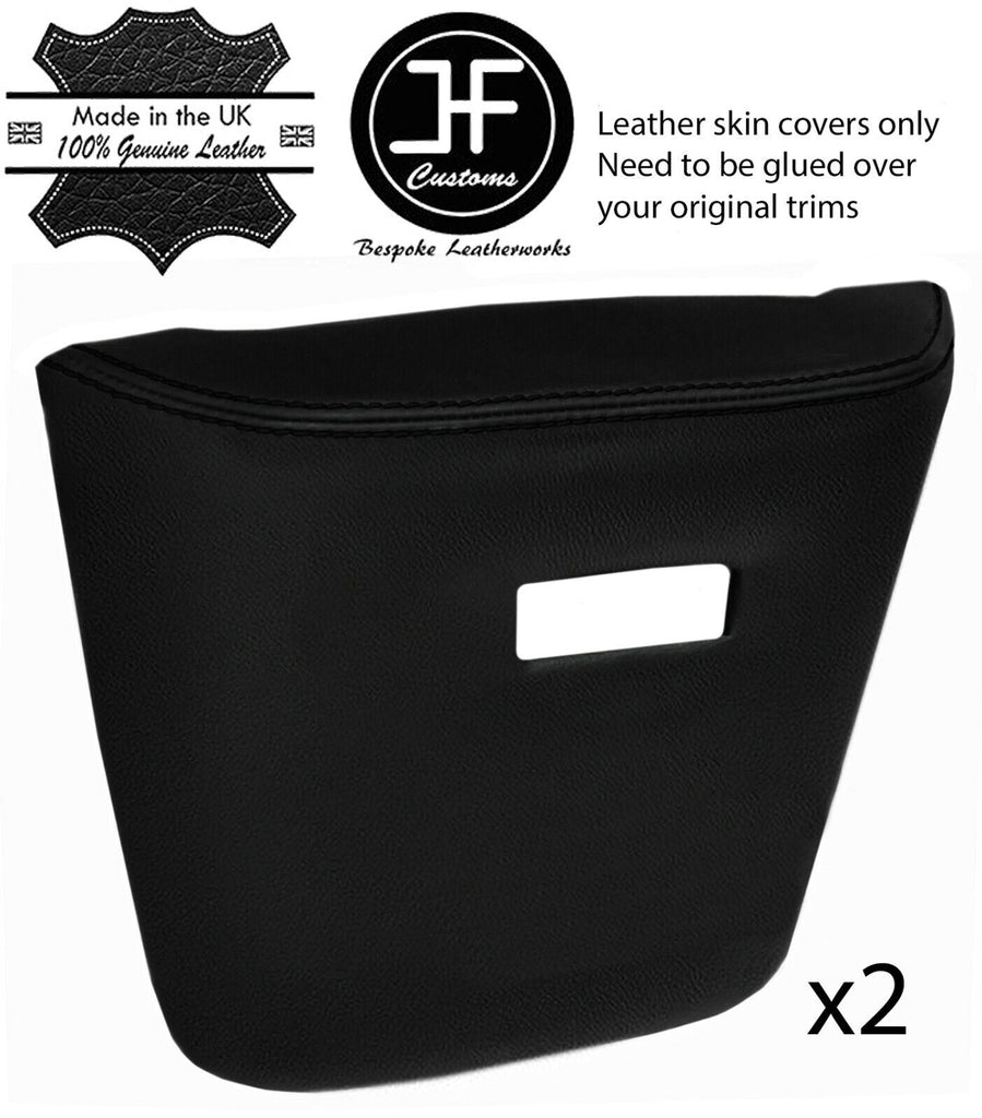 BLACK STITCH 2X DOOR POCKET TRIM LEATHER COVERS FOR ROVER P5 P5B V8 SALOON